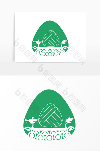 端午节绿色粽子简易logo图片