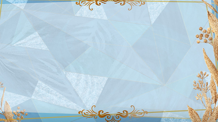 婚庆婚礼鎏金蓝色几何多边形创意背景视频