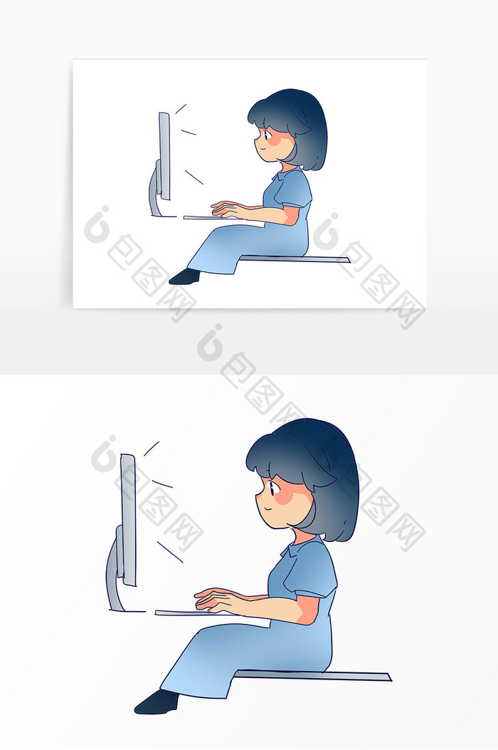 电脑上网女孩生活场景