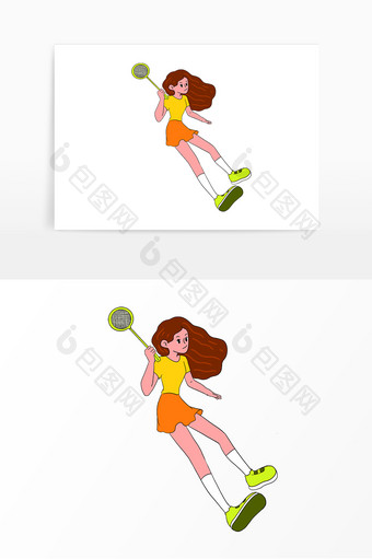 夏季打网球的女孩图片