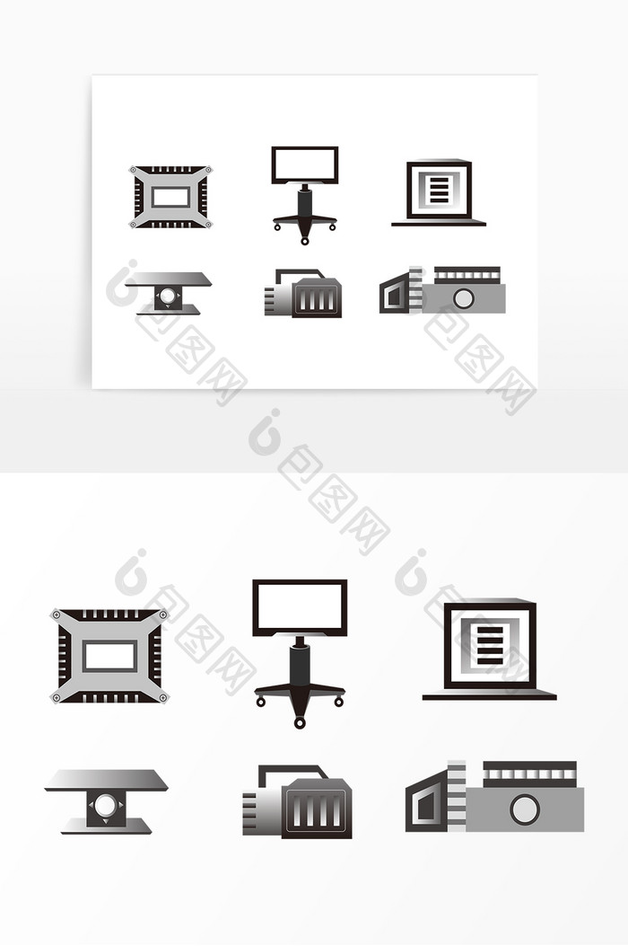 灰色机械设备矢量图