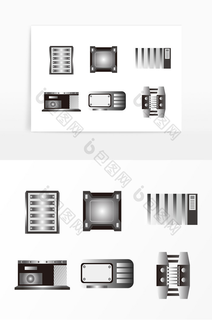 办公用品机械设备矢量图