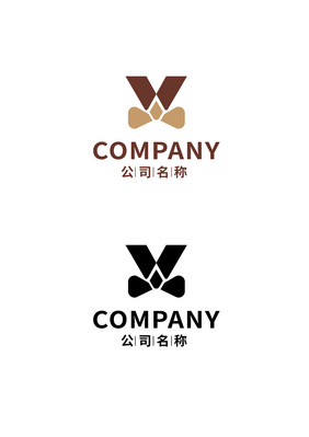 字母W男士绅士蝴蝶结LOGO字母LOGO