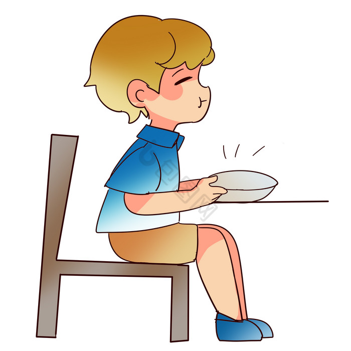 餐桌吃饭的男孩图片