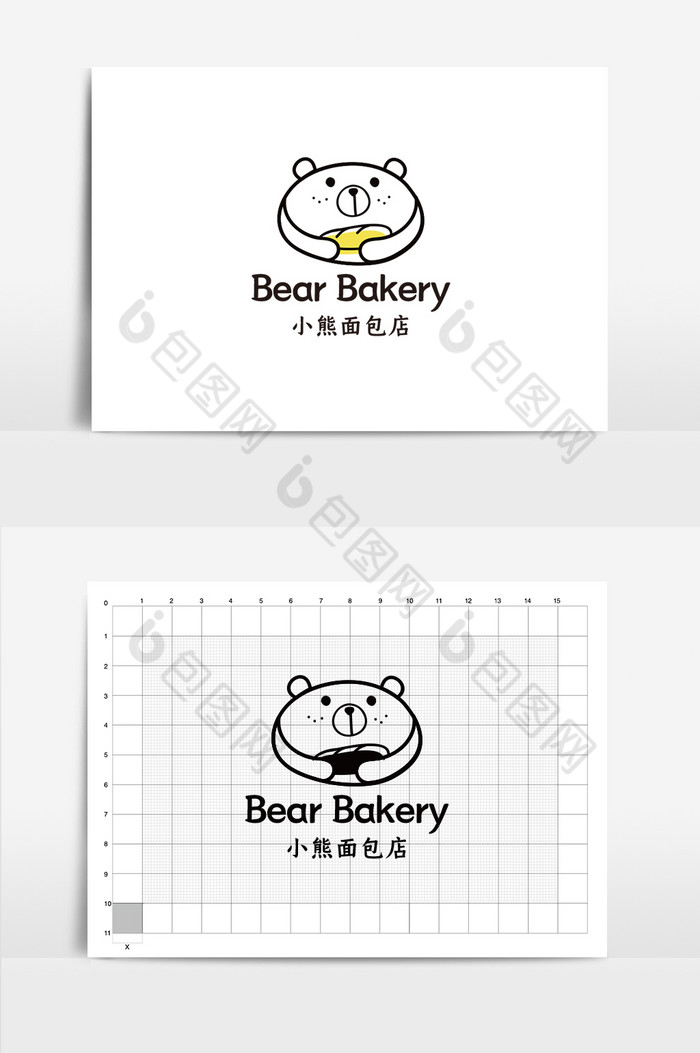小熊蛋糕面包烘焙标志logo图片图片