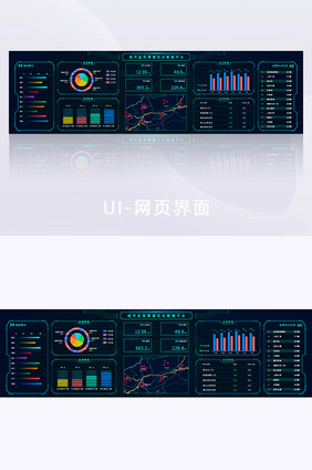 城市数据平台网页模板数据可视化大屏UI