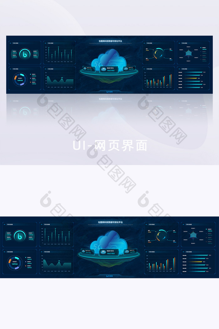 深色科技风酷炫数据可视化超级大屏