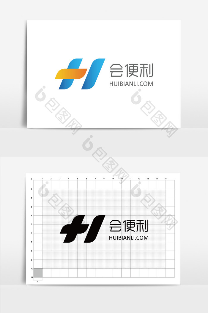 黄蓝渐变高端字母便利超市logo