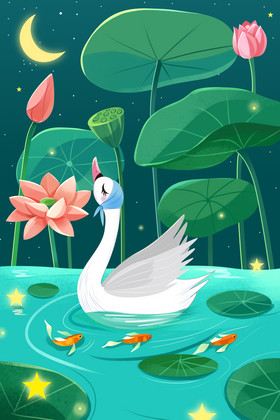 两只天鹅图片-包图网