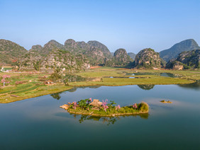 航拍普者黑三生三世十里桃花取景地摄影图片