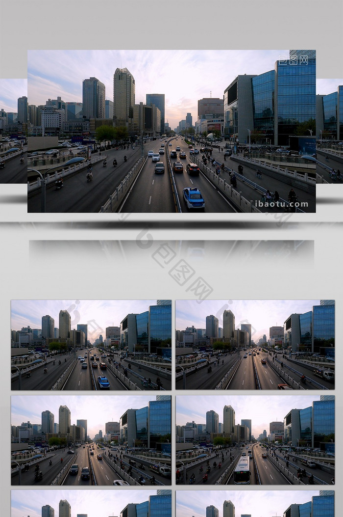 城市交通实拍午后延时拍摄
