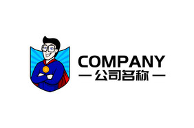 卡通超人城市精英通用logo