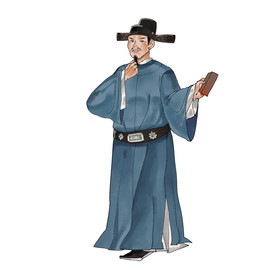 古代人物县令插画图片