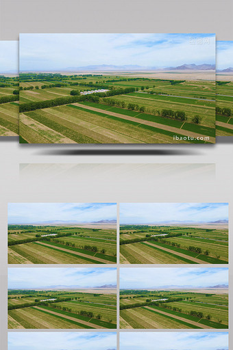 行业国家示范农业产业园农田庄园4K航拍图片