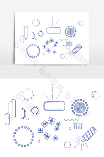 几何线条矢量手绘元素图片