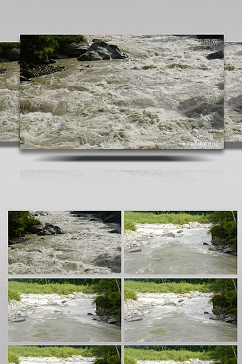 地标雅鲁藏布江水流湍急4K实拍图片