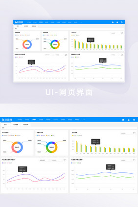 蓝色后台可视化首页