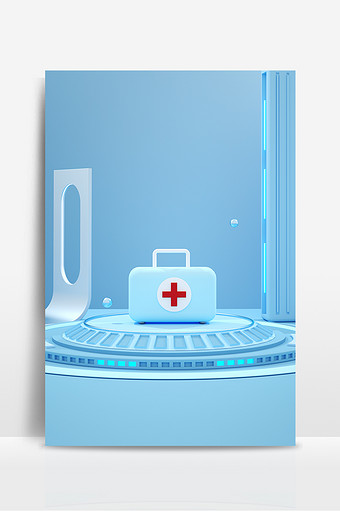 蓝色科技医疗背景 商务科技海报背景图片