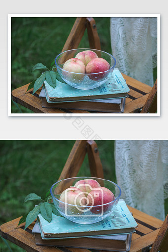 夏季新鲜桃子水果图片