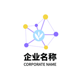 粉色系小清新图形元素logo