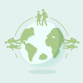 绿色扁平国际人口日地球人口动图GIF