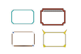 成组矢量边框纹理元素