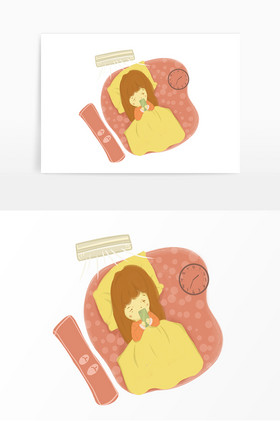 暑假吹空调躺床愉快舒适状态