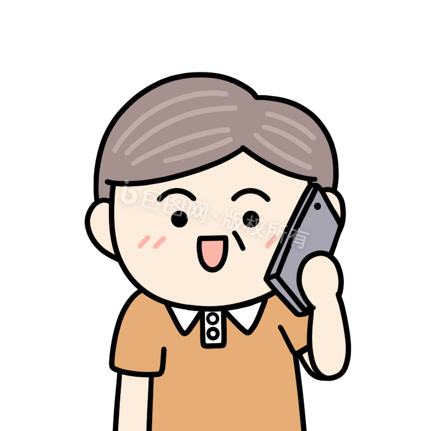 卡通打电话图片-卡通打电话素材免费下载-包图网