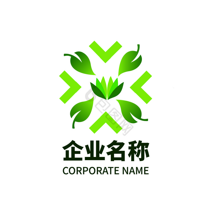 树叶图形环保logo图片