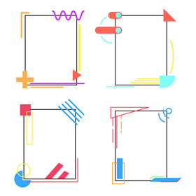 孟菲斯边框几何图形图片