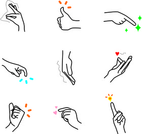 手势比心手势姿势手指舞插画图片