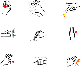手势动作手指舞艺术手势设计矢量元素
