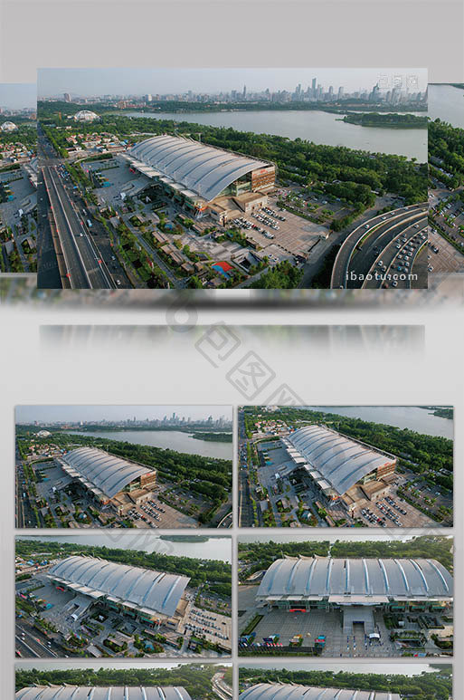 城市地标南京国际博览中心4K航拍视频