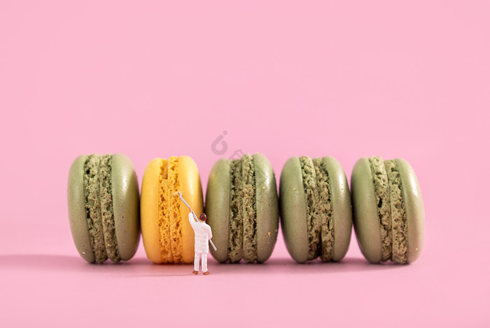 马卡龙甜品创意粉色海报图片