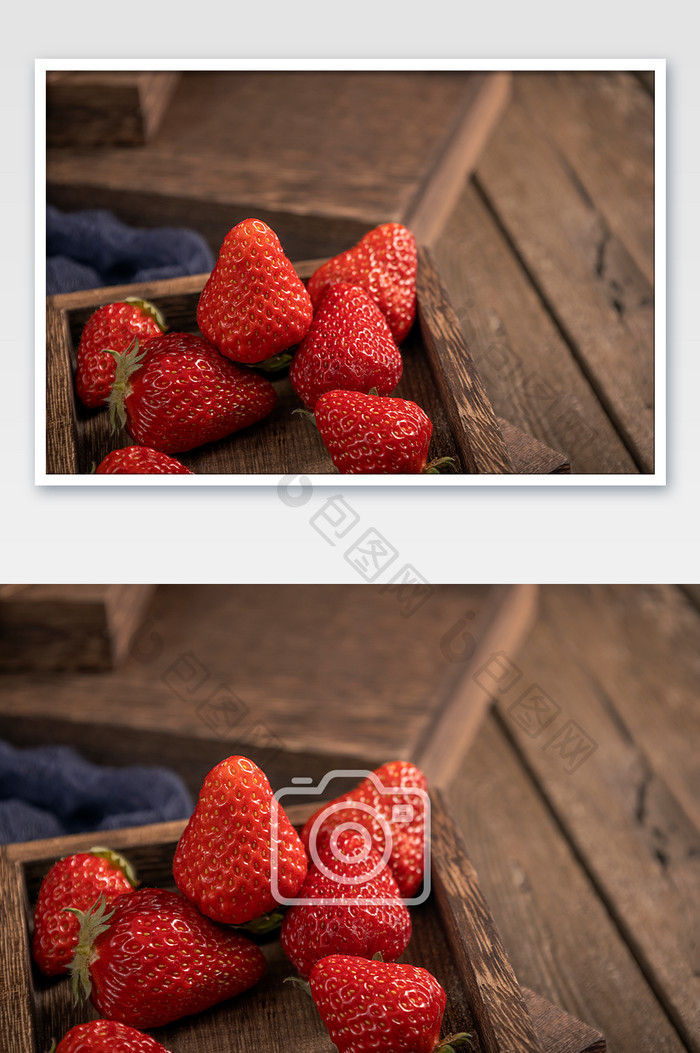 草莓酸甜水果暗调海报