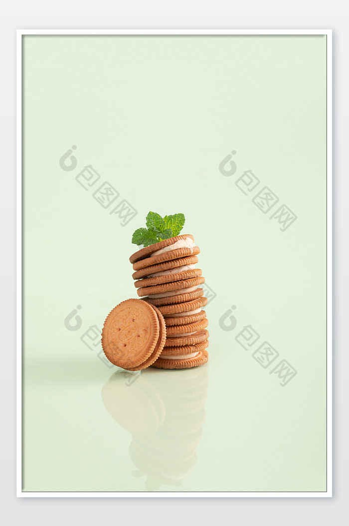 夹心饼干绿色清新风格海报图片图片
