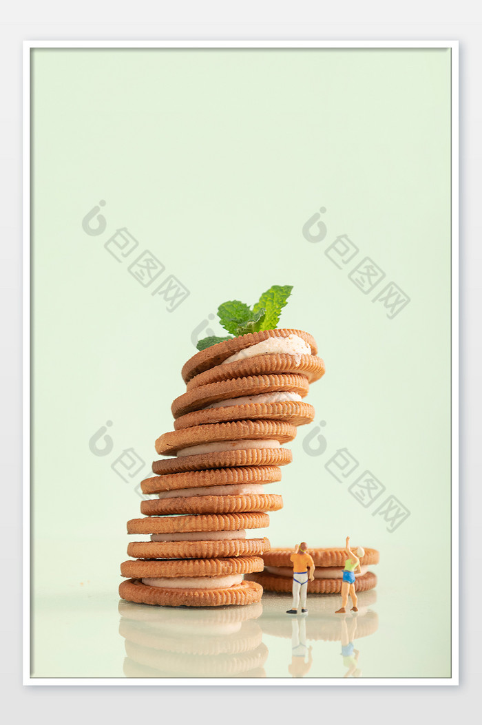 美食夹心饼干创意微缩海报图片图片