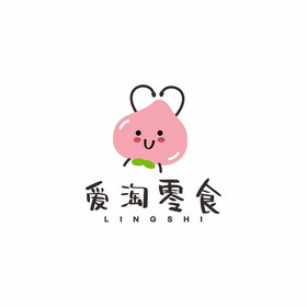 桃子零食馋嘴食品logo标志vi