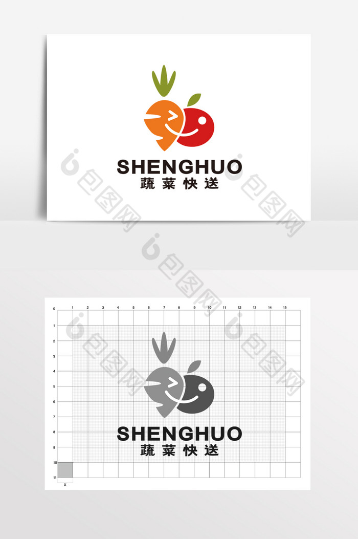 蔬菜水果代购外送生鲜LOGO标志VI图片图片