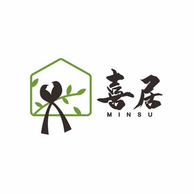 喜居民宿喜鹊餐饮logo标志vi