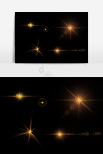 金黄色炸裂光束效果元素图片