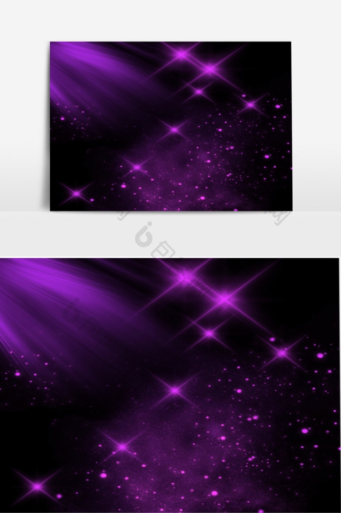 紫色渐变发散灯光元素
