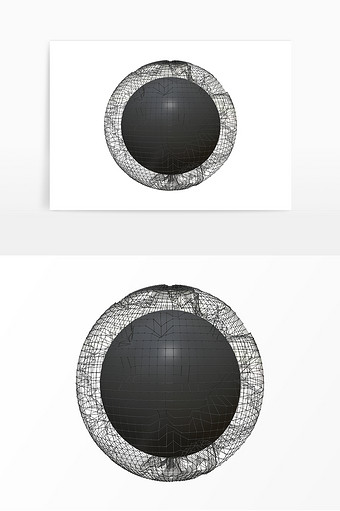 立体球形科技网格图片