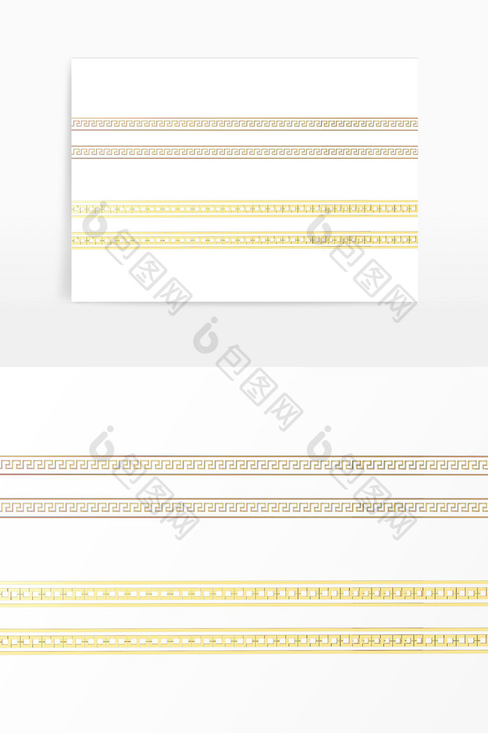 中国风金色边框纹理图案海报C4D装饰元素