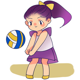 海边运动沙滩排球女孩