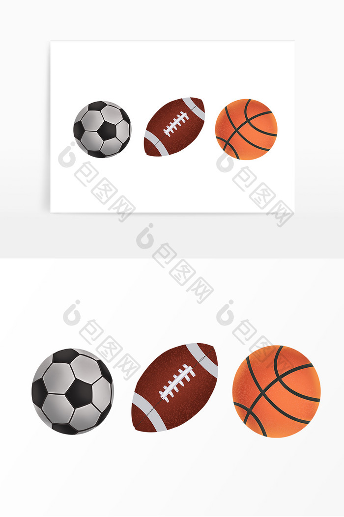 足球体育赛事球类广告手绘元素
