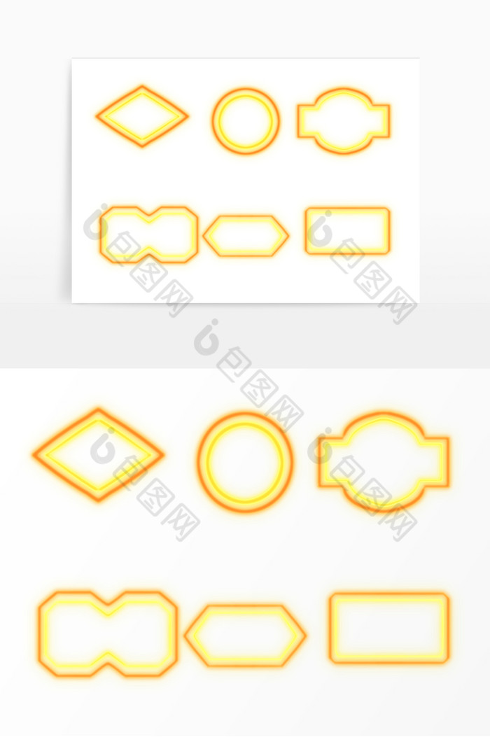金色霓虹灯发光边框图片图片