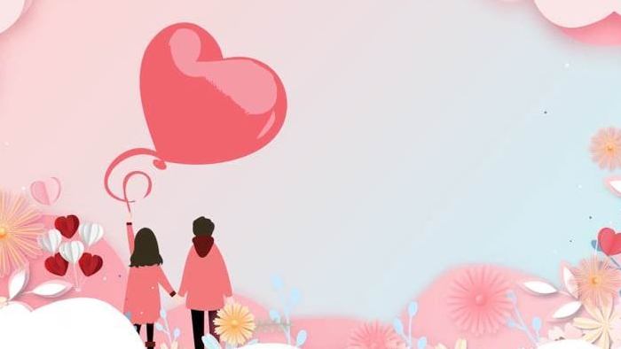 婚礼简洁粉色卡通创意背景视频AE模板