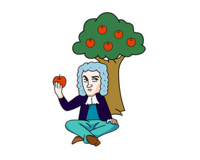 牛顿的苹果主题漫画
