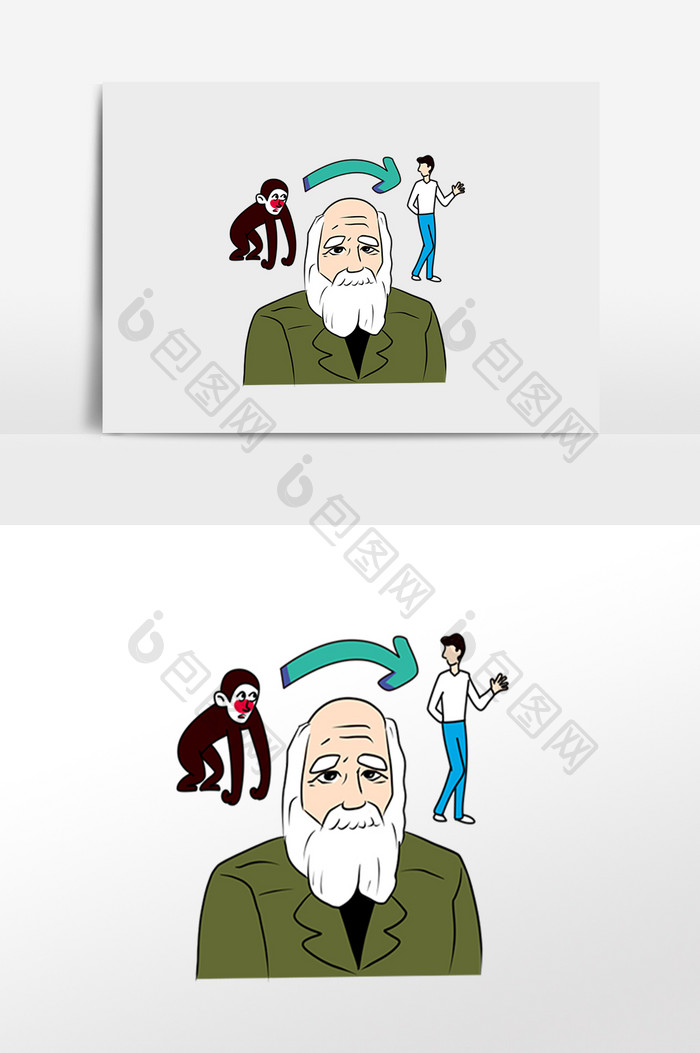 科学家达尔文漫画